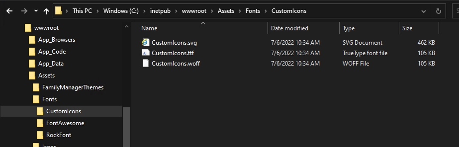 Assets/Fonts/CustomIcons folder